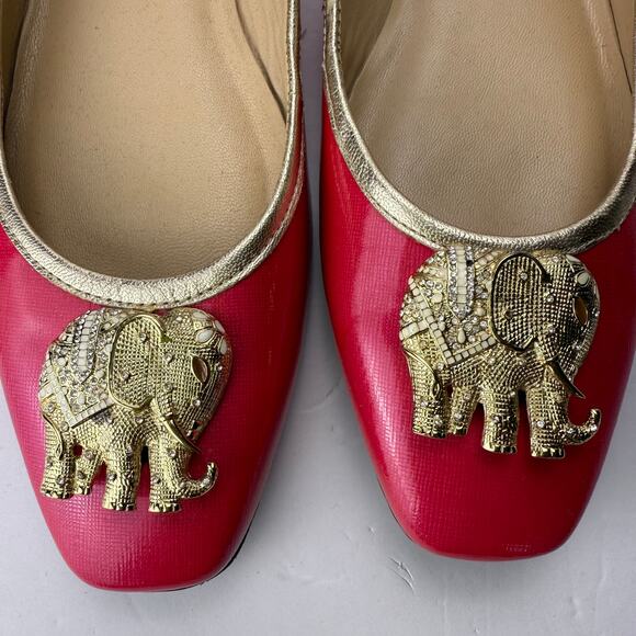 Lilly Pulitzer pinkish coral red ballet flats with elephant  size 9.5 - Picture 10 of 10
